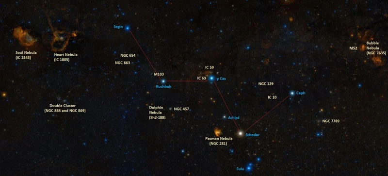 Notable Deep Sky Objects In Cassiopeia